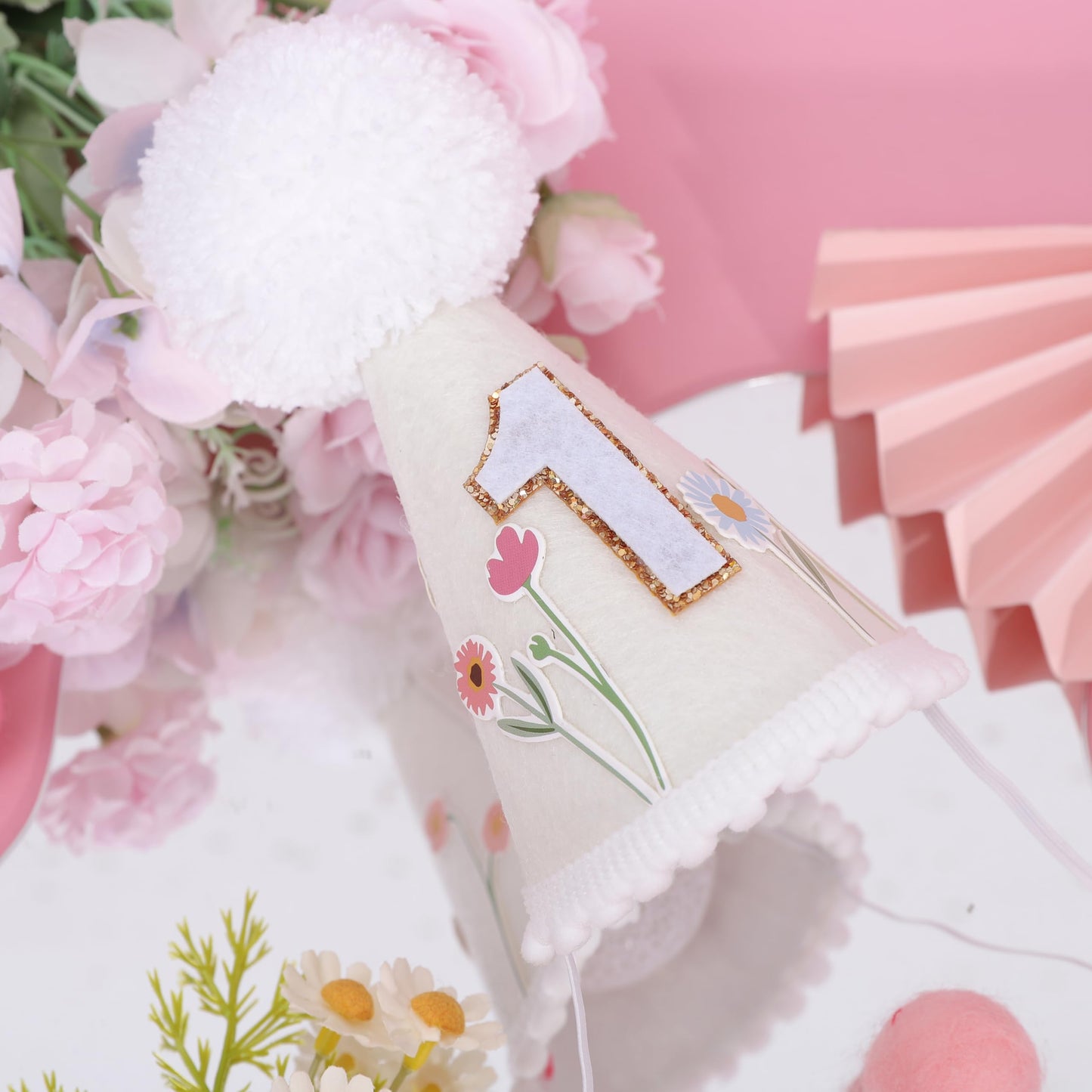 WUTKYAX Wild Flower 1st Birthday Hat - First and Decor for Girls,Our