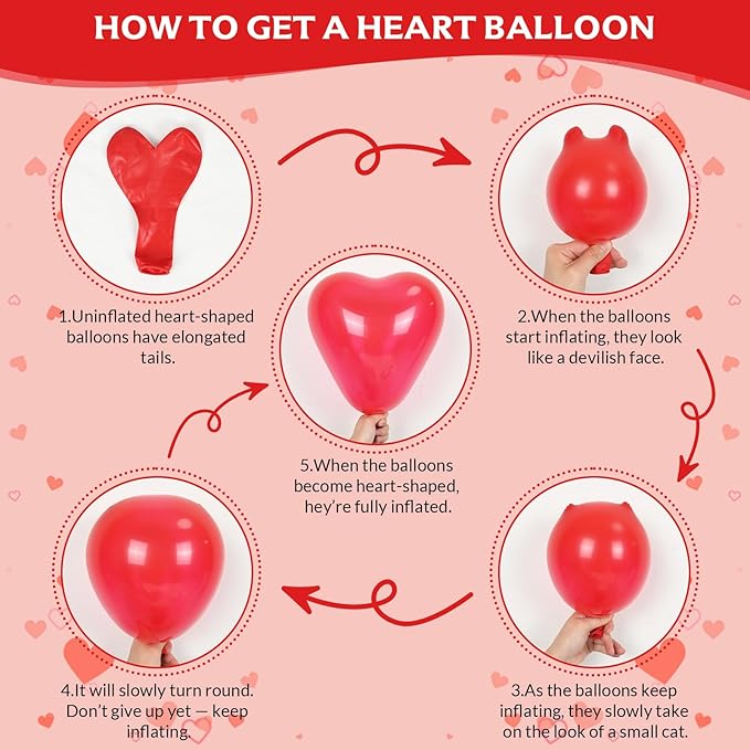 Red Heart Balloons Valentines Day Balloons 18 Inch Heart Shaped