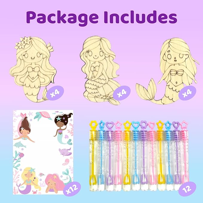 Mermaid Party Favors 12 PCS Mermaid Birthday Party Supplies Bubbles