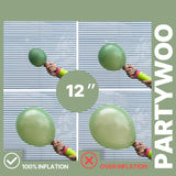 PartyWoo Pink and Green Balloons 65pcs 12 Inch Metallic Gold Sand