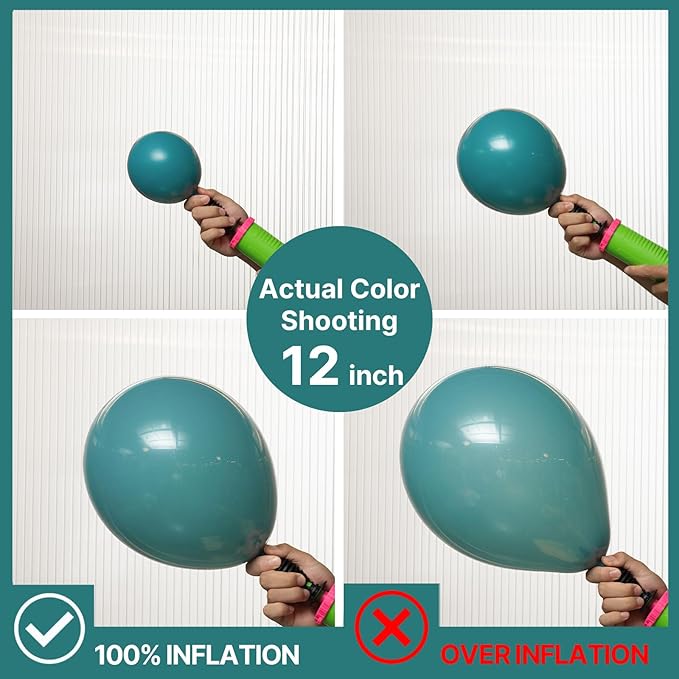 PartyWoo Slate Blue Balloons 50 pcs 12 Inch Dusty Blue Green Balloons