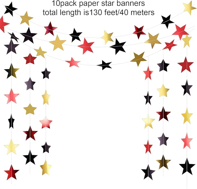 Patelai Glitter Star Garland Banner 2026 Graduation Decor 130 Feet #7