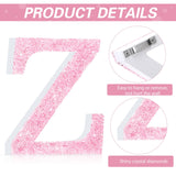 Qunclay Pink Crystal Diamond Letter Wall Decor, Glitter Wooden Bling