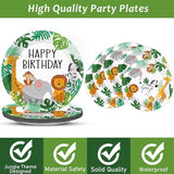 96PCS Jungle Birthday Party Plates and Napkins Safari Animals