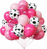 YMSZ Pink and Cow Print Balloons, 67pcs 12 Inch Cowgirl Balloons,