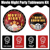170pcs Movie Night Party Supplies Now Showing Paper Plates Napkins