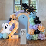 120 Pcs Halloween Balloon Arch Pink and Black Balloon Arch Kit
