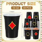 48 Pcs Casino Party Cups 16 oz Casino Theme Party Decorations