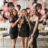 Black and Rose Gold Balloons, 60pcs 12Inch Black and Dusty Pink