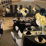 6 Set Balloon Centerpieces for Table Black Gold Balloon Stand Kit