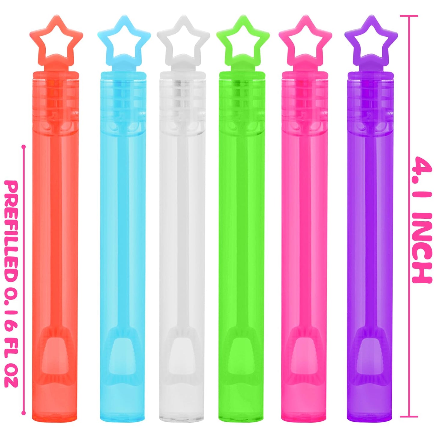 200 Pcs 20 Colors Mini Star Bubble Wand Bulk in Gift Box, Neon Bubbles