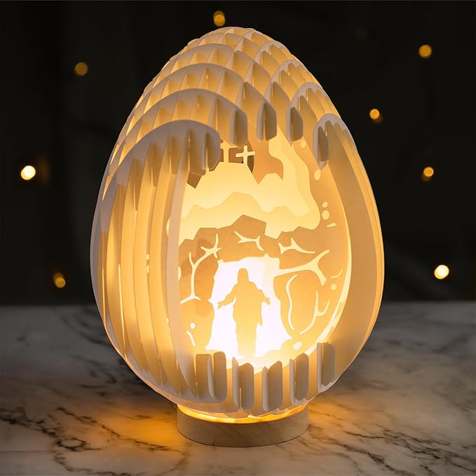 Lighted Easter Egg Centerpieces for Tables Indoor Resurrection Scene