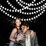 White -Silver Disco Party-Decoration Heart Garland - 52ft Birthday