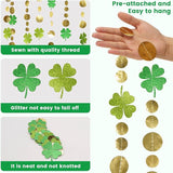 52Ft Shamrock Garlands 4Packs Glitter Green St Patrick's Day