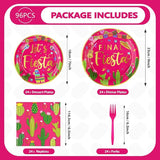 96Pcs Final Fiesta Bachelorette Party Decorations Hot Pink Mexican