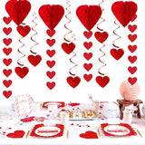 Valentines Day Decorations Red Heart Garland Galentines Decor 24pcs