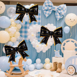 2pcs Large Bow Balloons, Bow Themed Party Decorations Elegant Coq Blac