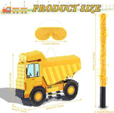 Construction Dump Truck Piñata with Blindfold and Bat Party Decor
