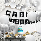 62pcs Party Decorations Balloons Kit - 12 Inches Silver White