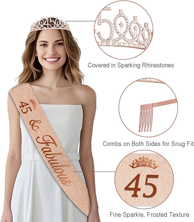 45th Birthday Decorations for Women 32PCS 45th Birthday Party