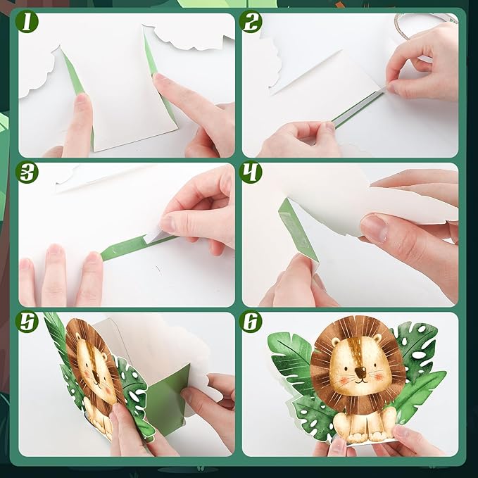 24 Pcs Safari Baby Shower Decorations Jungle Theme Birthday