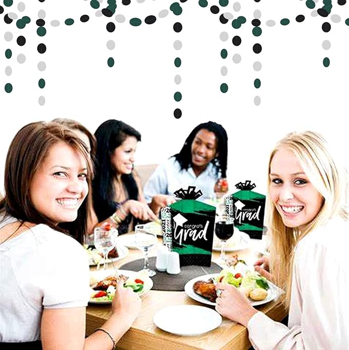 Black-Green Silver Party-Decorations Garland Streamers - 52Ft