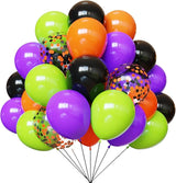 Halloween Party Balloons, 67pcs 12 Inch Black Orange and Purple Green