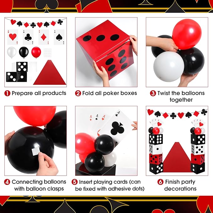52 Pcs Casino Themed Decorations Set Game Casino Night Entryway Door