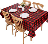 Kesfey 3 Packs Buffalo Check Plaid Table Cloth 54 x 108 Inches Red
