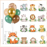 12 Sets Baby Shower Jungle Animals Balloon Stand Kit Safari Baby
