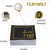 Cheers to Years Cocktail Napkins - 50 PK - 3-Ply Birthday Napkins 5x5