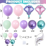 Mermaid Balloon Garland Arch Kit 106 Packs Metallic Purple Pink