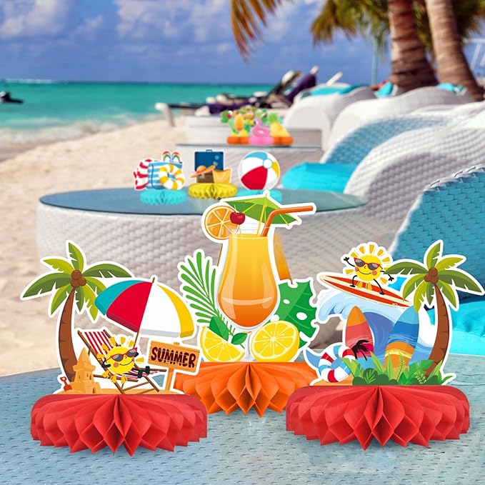 Beach Party Decorations Kit Beach Themed Honeycomb Centerpieces and