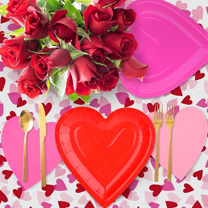 Valentine's Day Party Supplies Set for 48 Guests Romantic Heart
