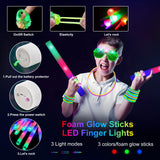 OLUPP 150 PCS Glow in the Dark Party Supplies, 16 Foam Sticks, 16 LED