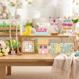 Spring Easter Decorations 8 Pieces Tiered Tray Decor Set Cute