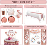 236 Pcs Birthday Decorations For Women Rose Gold Party Decorations