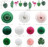 14 Pcs Tropical Party Decorations Set Pre Strung Flamingo Banner