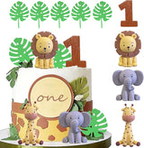 Safari Animal Cake Toppers Jungle Wild One Cake Decorations with