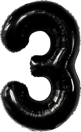 KatchOn Black Number 3 Balloon - Giant, 40 Inch | 3rd Birthday