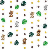 Two Wild Birthday Party Decorations Brown Gold Circle Dot Palm Leaf