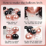 Rose Gold and Black Birthday Party Decorations with Happy Birthday