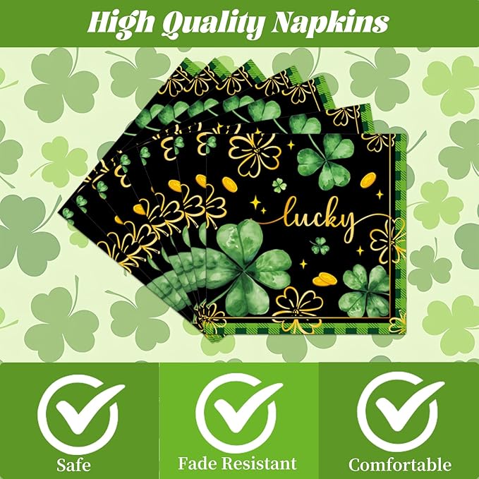 St Patricks Day Plates and Napkins Decorations 96PCS Lucky