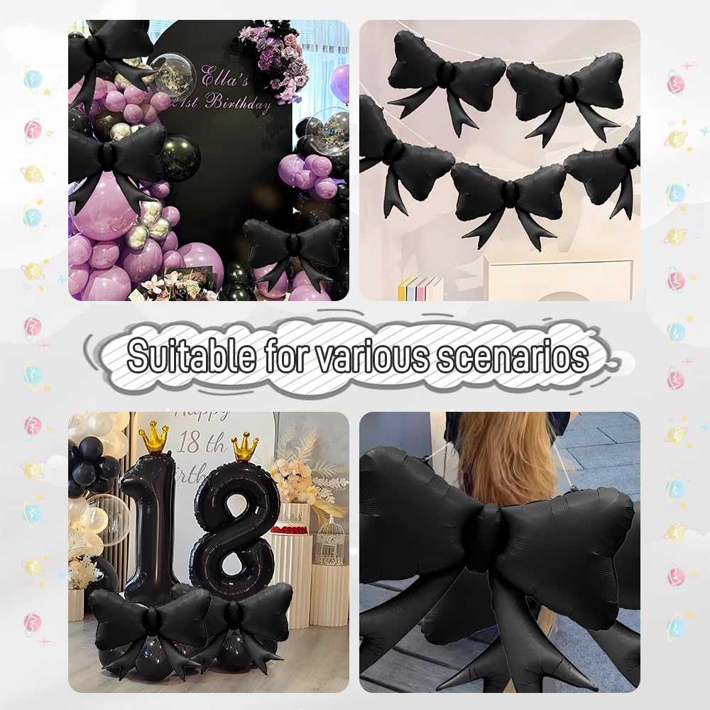 4pcs Jumbo Oversized Ribbon Balloons Coquette Bow Balloons Bow Pa Matt