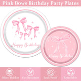 Pink Bow Birthday Party Supplies Serve 24, Coquette Birthday