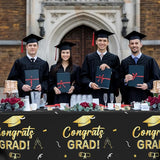 Slergut Graduation Tablecloth 3 Pack, Black and Gold Graduation