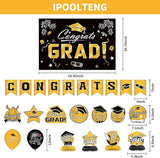 Graduation Decorations 2026 Set - Gold Themed Congrats Grad Banner,