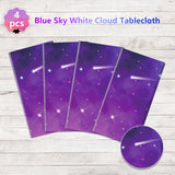 QUERICKY 4 Pack Space Galaxy Party Tablecloths, Starry Night