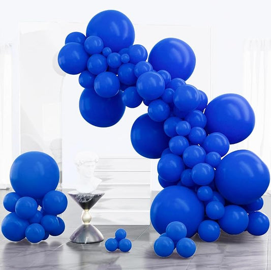 PartyWoo Royal Blue Balloons 100 pcs Different Sizes of 18 12 10 5