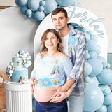 Boho Baby Shower Maternity Sash Kit - Blue Neutral Baby Shower Belly